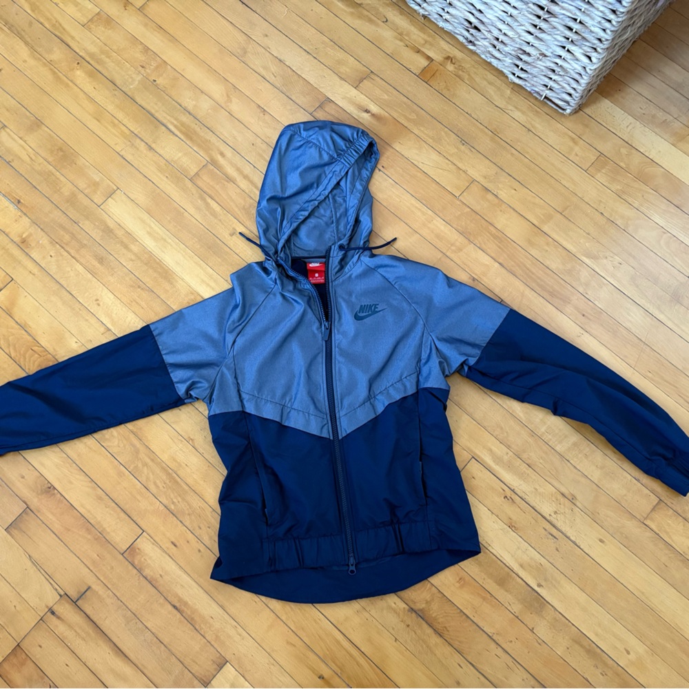 Nike Blue Hooded windbreaker Jacket